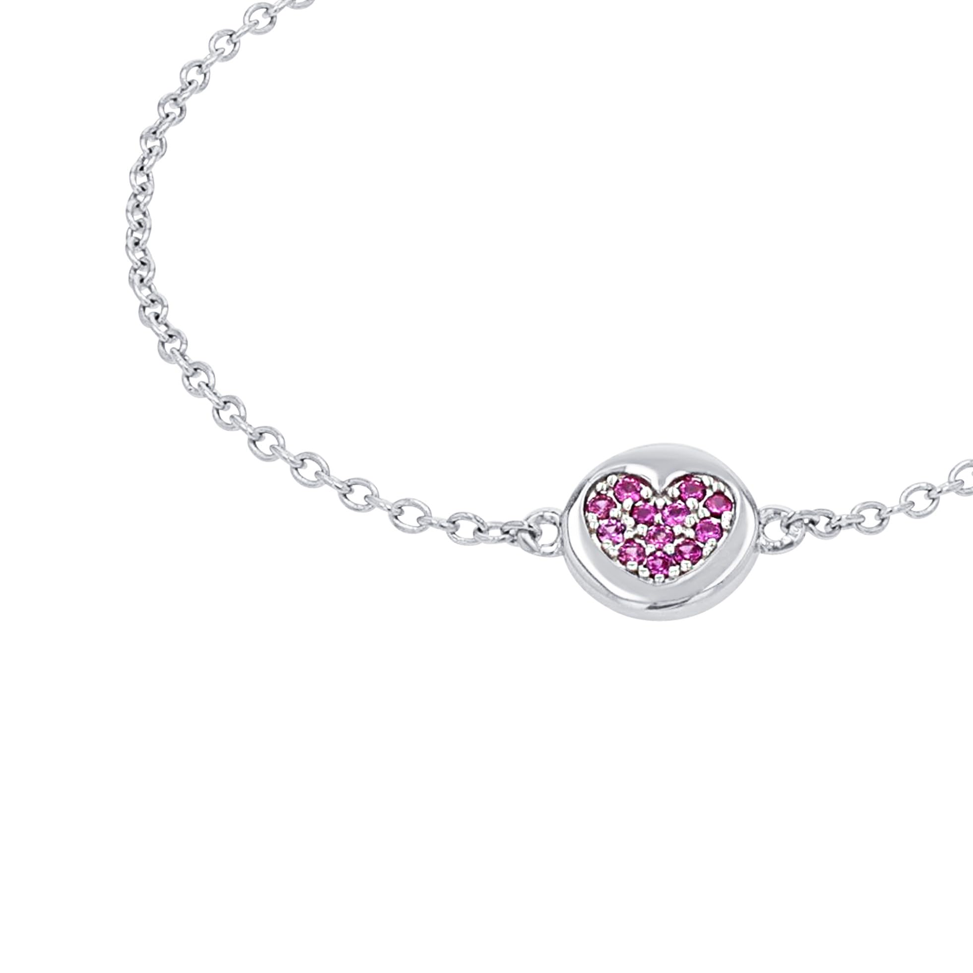 Prinzessin Lillifee Armband 925 Sterling Silber Mädchen Kinder Armschmuck, mit Zirkonia synth., 12+3 cm, Silber, Herz, Kommt in Schmuck Geschenk Box, 2037924