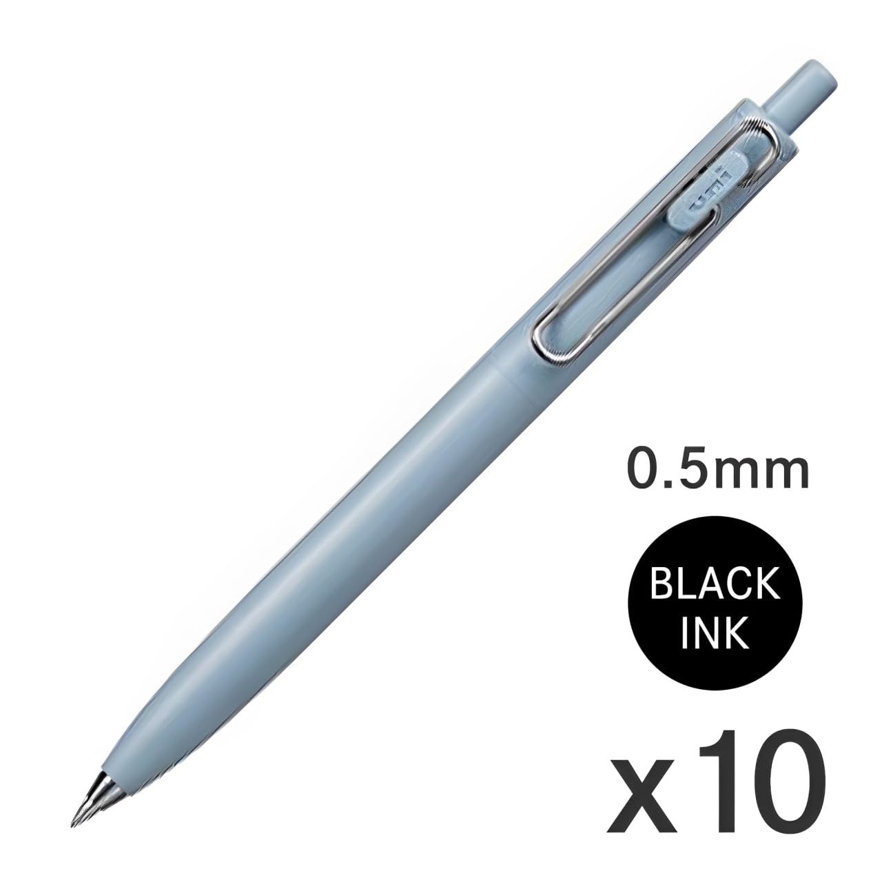 Uni-Ball One F UMNSF05F.33 - Bolígrafo de tinta de gel, punta fina de 0,5 mm, color azul desteñido (Winter Frost), 10 unidades
