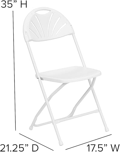 Miniatura 92 de Flash Furniture HERCULES Series - Silla plegable con respaldo de plástico de carbón de 650 libras, 8 unidades Carbón vegetal,Negro