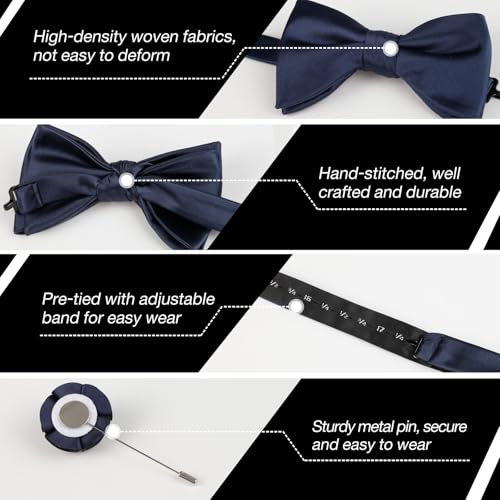 Image of Alizeal Mens 4pcs Formal Solid Bow Tie Set