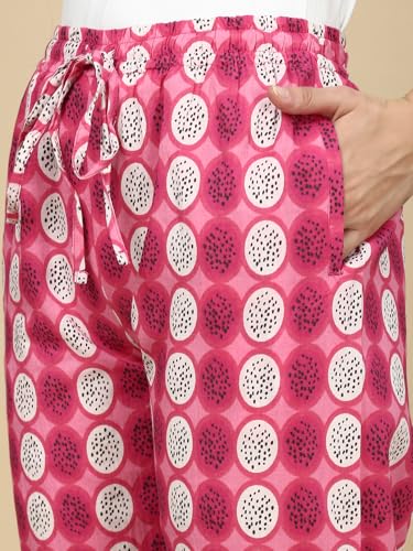 Image of PYNK by Lux Cozi Women's Cotton Printed Palazzo Pyjama Relaxed Lounge Pants | Super Soft Comfortable | Loungwear Pyjama Pant-Pack of 1