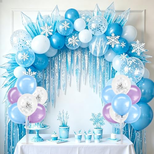 Image of TONIFUL 4 Macaron Blue Purple Balloon Stand Balloon Centerpieces for Table