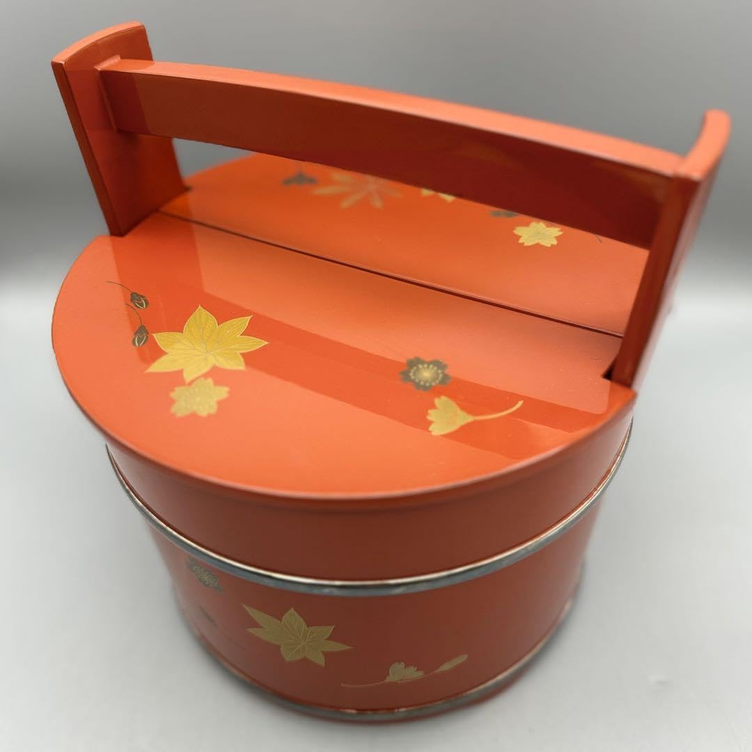 Amazon.co.jp: 輪島塗 蒔絵付 朱手桶 共箱茶道具 漆器 骨董