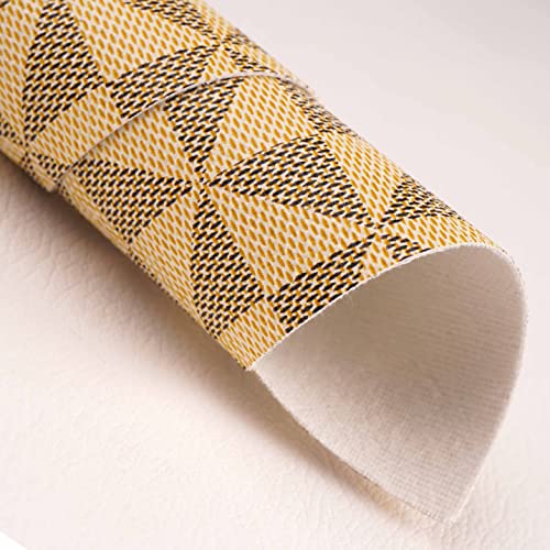 ZHHOOHAG Kunstleder A4-Trigonometrisches Design-gedrucktes strukturiertes Vinyl PVC Faux Künstliches Ledergewebebahn zum Herstellen von Schuh/Beutel/Handtasche/DIY. Kunstleder Meterware Cover