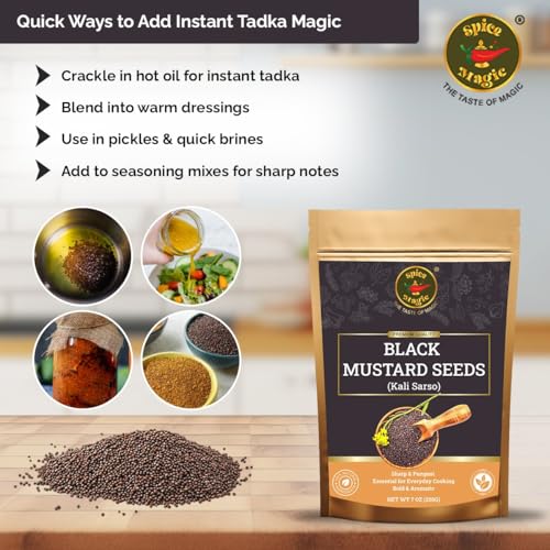 Spice Magic Black Mustard Seed ~ 100% Pure, Aromatic & Natural | 7oz (200g) I Kali Rai | Non-GMO | Indian Origin - Image 6