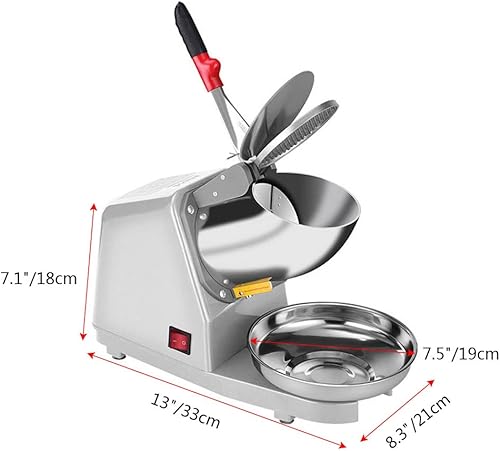 Miniatura 2 de Yahpetes Máquina eléctrica de hielo afeitado, 1 pieza, máquina eléctrica de doble cuchilla, trituradora de hielo, máquina de hacer conos de nieve,