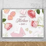 Qinunipoto 背景布 母の日 Happy Mother's Day カーネーションの花 mom 2.2x1.5m 記念撮影 写真撮影用 写真の背景 写真館 インスタ写真 パーティーの装飾 パーティー背景 肖像画 自宅撮影 写真スタジオ背景 ビニール製