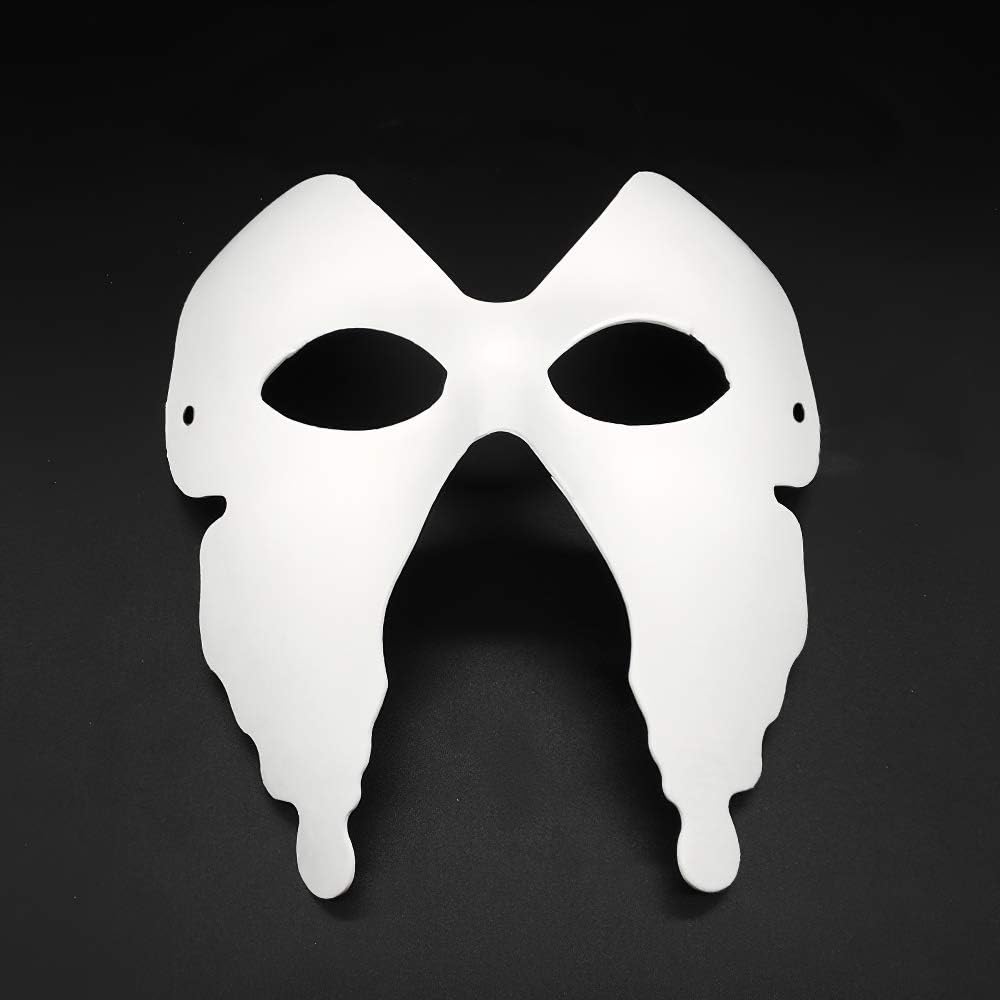 White Plain Masks,16 pcs DIY Unpainted Masquerade Masks Craft Mardi Gras Dance Cosplay Party Mask Costume (Style B)