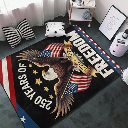 GZEKWLP 250 Years of Freedom 1776-2026 Area Rugs Non-Slip Floor