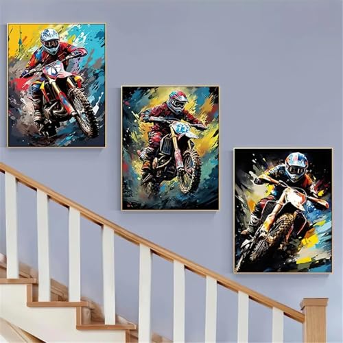 Affiche de moto aquarelle cool TONGYINLI décoration murale - 3