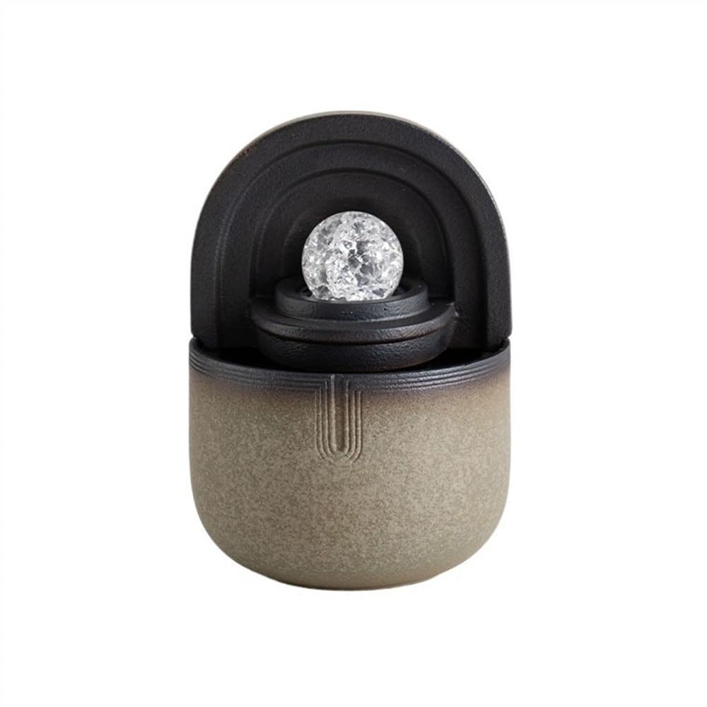 Water Feature Fortune Feng Shui Fountain Desktop Ornaments(Bruin)