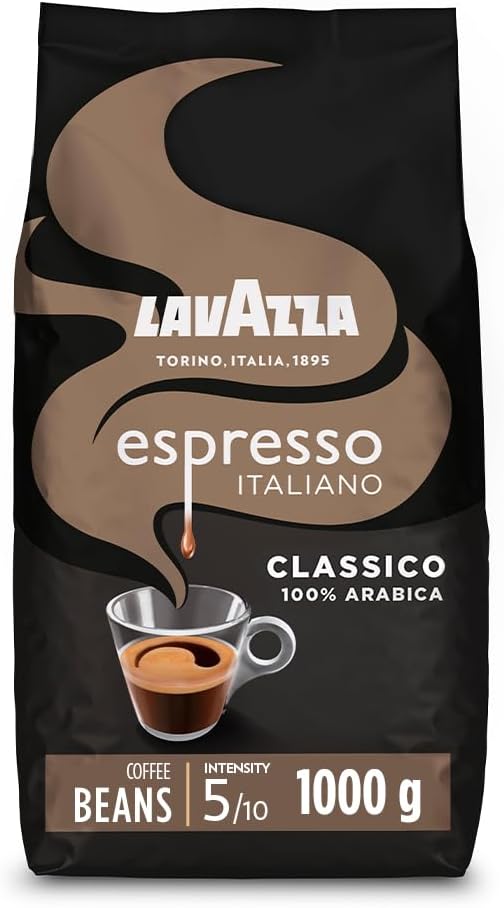 Espresso Italiano Classico, Coffee Beans, Ideal for Espresso Coffee Machines, with Flowery & Fruity Aromatic Notes, Intensity 5/10, 100% Arabica, Light Roast, 1 kg