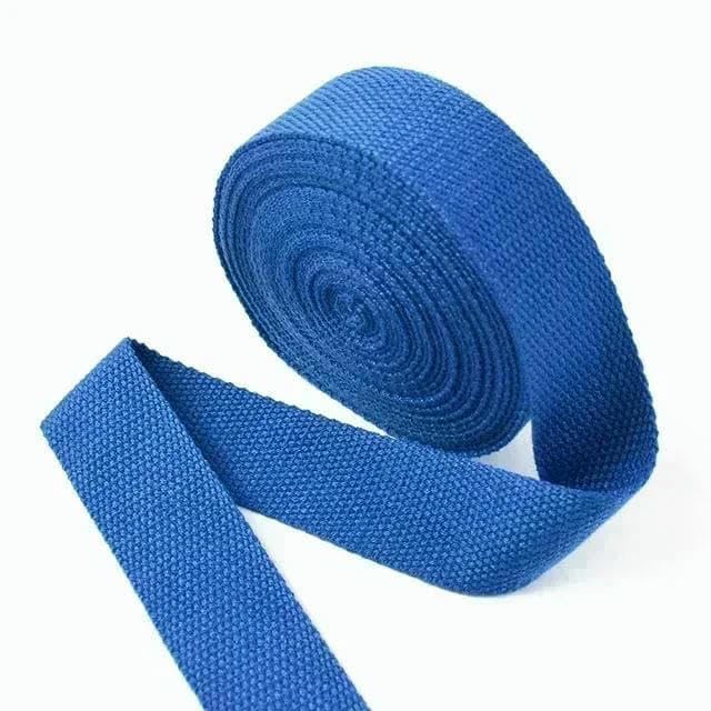 Cinta de algodón de 10 m (20-50 mm) para correas de bolsos, 1,3 mm de grosor, para etiquetas de mochilas, cintas para bies, accesorios de costura DIY, color azul rey, 50 mm