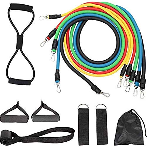 HGFDSA Resistance Bands Set Exercise Bands Fitness Stretch Workout Bands 12PCS with 5 Fitness Tubes HGFDSA Resistance Bands Set Exercise Bands Fitness Stretch Workout Bands 12PCS with 5 Fitness Tubes