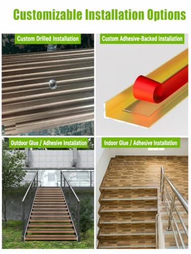 Perfiles en L de aluminio premium para mamperles de escalera marrón de 120 cm 3
