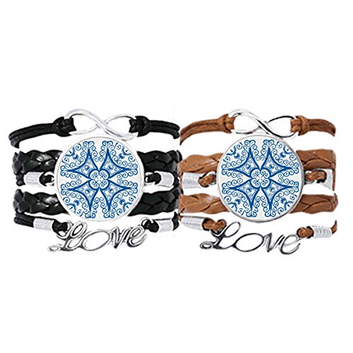 Bracelet en cuir bleu style Talavera parfait pour accessoiriser vos tenues d'été