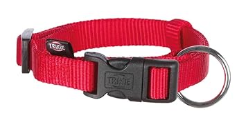 Trixie: - Classic Collar | Adjustable Nylon Dog Collar with Plastic Buckle for Closure | Durable and Tear Proof, Useful in Basic Training of Your Dog ? (35-55 cm/20 mm, M-L), Red