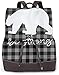Produktbild doga Schwarz und Grau Dark Plaid Pattern Bär Be Strong Women 's Echtleder Rucksack Geldbörse Light School Large Space Schultertasche