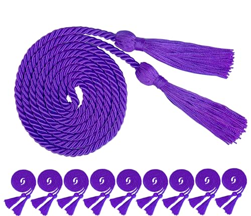 10 Pieces Purple Graduation Honor Cords for Graduation 2025 National Honors Society Purple Cords Bulk