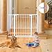 LAOYE Treppenschutzgitter ohne Bohren, Extra Hoch 92 cm Höhe, 75-124 cm Breite, Türgitter Baby mit 3 Verlängerungen, für Kinder, Hunde und Katzen, Auto-Close & 90° Stopp - Weiße