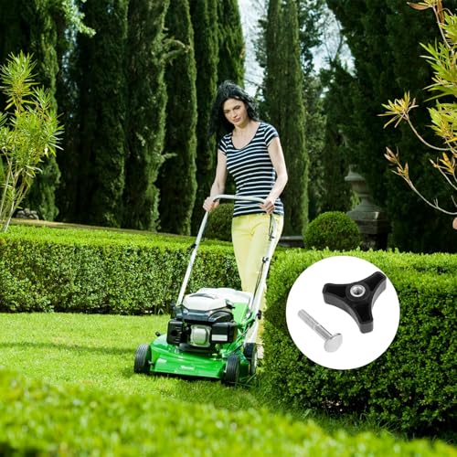 2 Sets Rasenmäher Griffe Schraube, Rasenmäher Ersatzteile Inklusive Dreiecks knopf muttern Schraub Bolzen Rasenmähergriff Flügelmutter Bolzen Schraubensätzen für Rasenmäher Rasenmähermodelle (Schwarz)