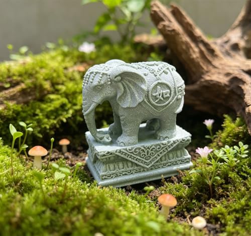 Image of livelyfish A Pair Elephant Figurines Aquarium Decor Elephant Statues Bonsai Ornaments for Home Fish Tank FengShui Decor (L1)