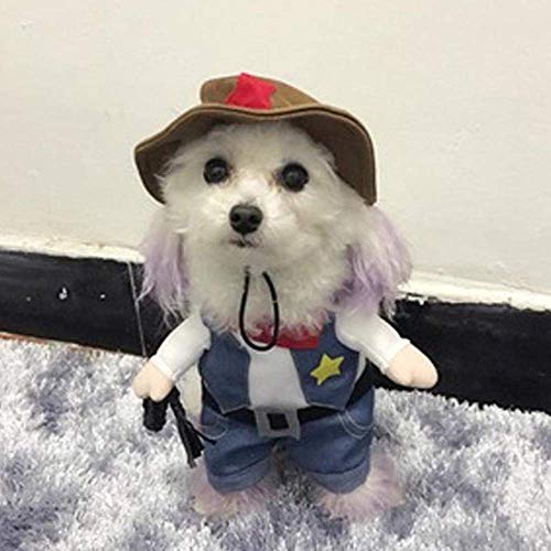 Meihejia Costume For Cat And Small Dog, Funny Cowboy Costume Hat Suit - L #TOP2
