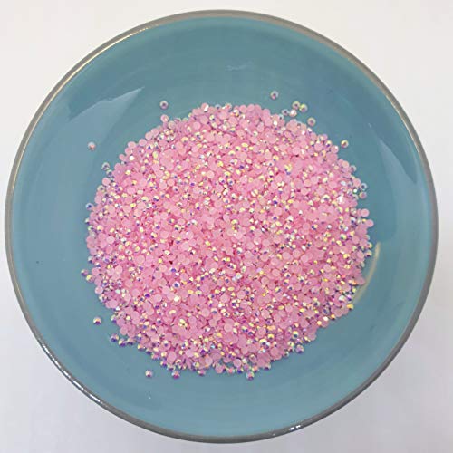 MajorCrafts 2000pcs 5mm ss20 Jelly AB Flat Back Round 14 Facets Resin Rhinestones Arts and Crafts Embellishment Gems (Baby Pink AB C76) - Image 3