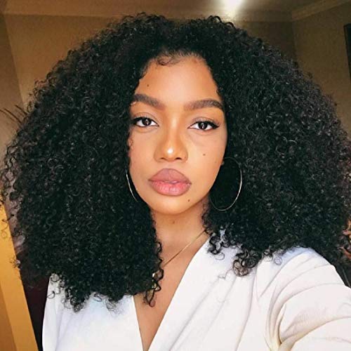 BLY 7A Mongolian Afro Kinky Curly Boho Human Braiding Hair - 3 Bundles Unprocessed Weft Big Hair for African American Women - Natural Color (22/24/26 Inch)