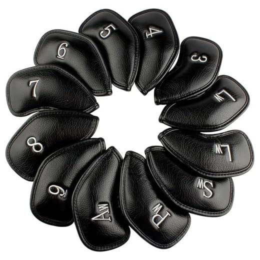 12pcs Thick Synthetic Leather Golf Iron Head Covers Set Headcover Fit All Brands Callaway Ping Taylormade Cobra Etc