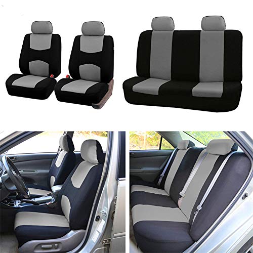 Rebeca Shop Fundas Universales para Asientos de Coche, Fundas con Cremallera Adaptable a Todos los Coche con Asientos estándar y Asientos Traseros divisibles (Gris)