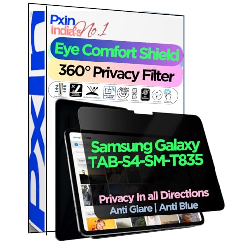Image of PxIn Tablet Privacy Screen Guard compatible with Samsung Galaxy TAB-S4-SM-T835 | No.1 | Anti Glare | Anti Blue Light | Anti UV | 4 Way Privacy Filter | 360 Privacy | Eye Protect