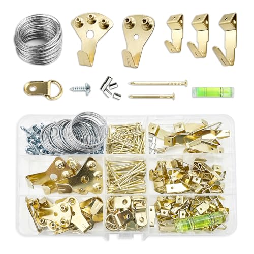 Image of Picture Hanging Kits 260pcs, Heavy Duty Picture Hangers for Drywall, Picture Hooks, Picture Hooks for Hanging Mirrors, Picture Frame Hangers with Nails, Hanging Wires, etc