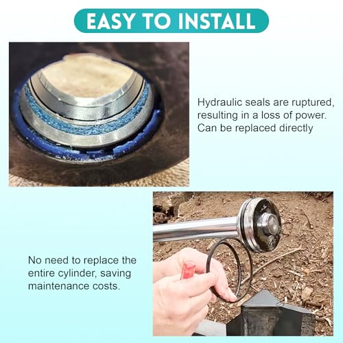 Image of Hydraulic Log Splitter Cylinder Rebuild Seal Kit for 4.0 inch Bore x 1.75 inch Rod | Universal Hydraulic Cylinder Tools, Fit 22-Ton Log Splitter, Compatibility Huskee, County Line, Dirty Hand Tools Etc