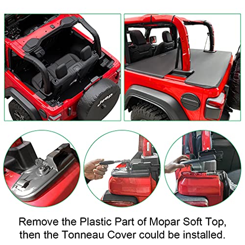 Image of Tonneau Cover for Jeep Wrangler Back Trunk Cargo Cover JL 2-Door, Black