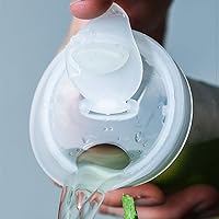 Vista 2 de Kichvoe 2 tapas de vidrio para jarra de agua de 2.6 pulgadas, tapones de plástico de repuesto, recipientes de jugo, tapa a prueba de fugas