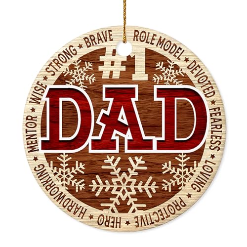 Decorlion Christmas Ornament - Best Dad Ever Ceramic Ornament
