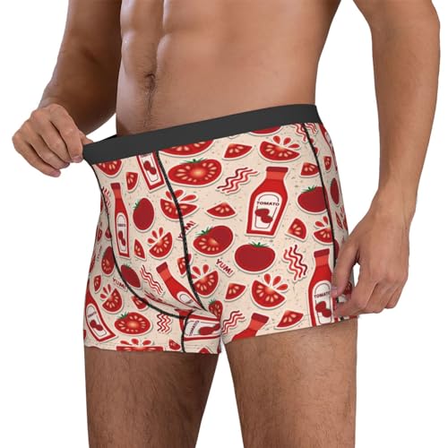 Cute Tomato Ketchup Mens Underwear Boxer Briefs, Comfort Breathable Boxers For Men Regular4