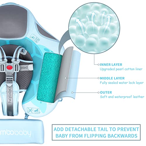 Baby Floats For Pool With Canopy Removable Upf 50+ Uv Sun Protection Canopy，Mambobaby Infant Pool Float Non Inflatable Soft Skin-Friendly Leather Material Infant Swim Float 3-24 Months #TOP2