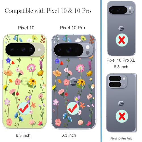 Coque Pixel 10 transparente motif gaufré : coque arrière de protection fine pour Pixel 10 Pro