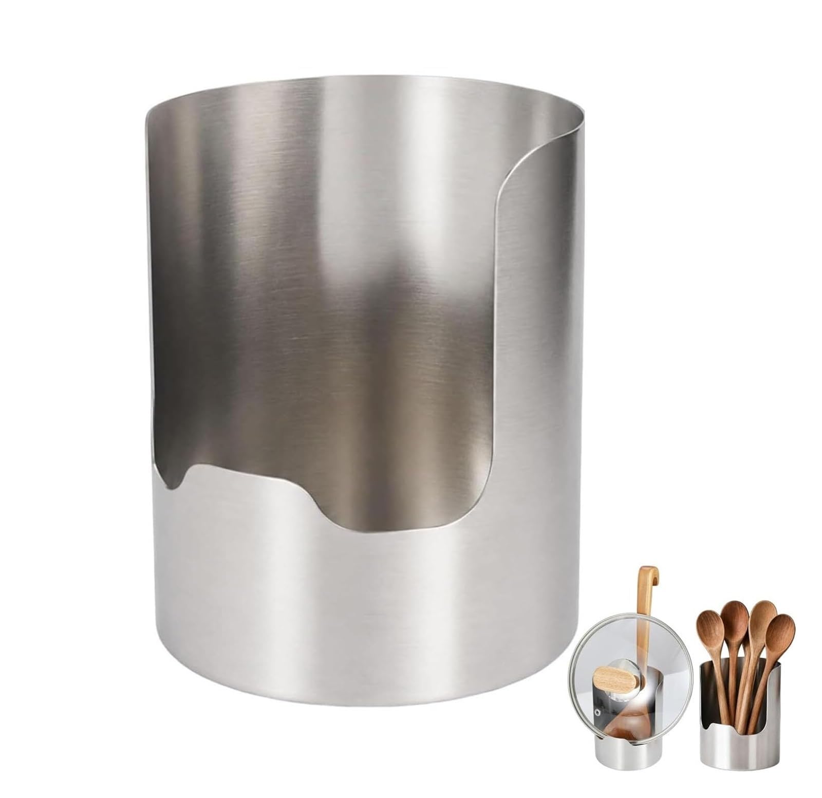 Kitchen Utensil Holder, Stainless Steel Countertop Cutlery Caddy Organizer