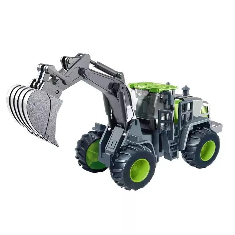 Image of Unbreakable Alloy Head Engineering Vehicle for Kids Boys Friction Powered Excavator Construction Truck Toy Set with Realistic Shape Models