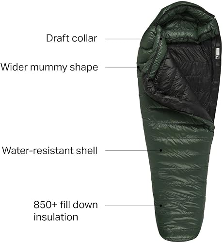 Miniatura 3 de Western Mountaineering Badger MF Saco de dormir 15F Down Forest Green, 6ftLeft Zip