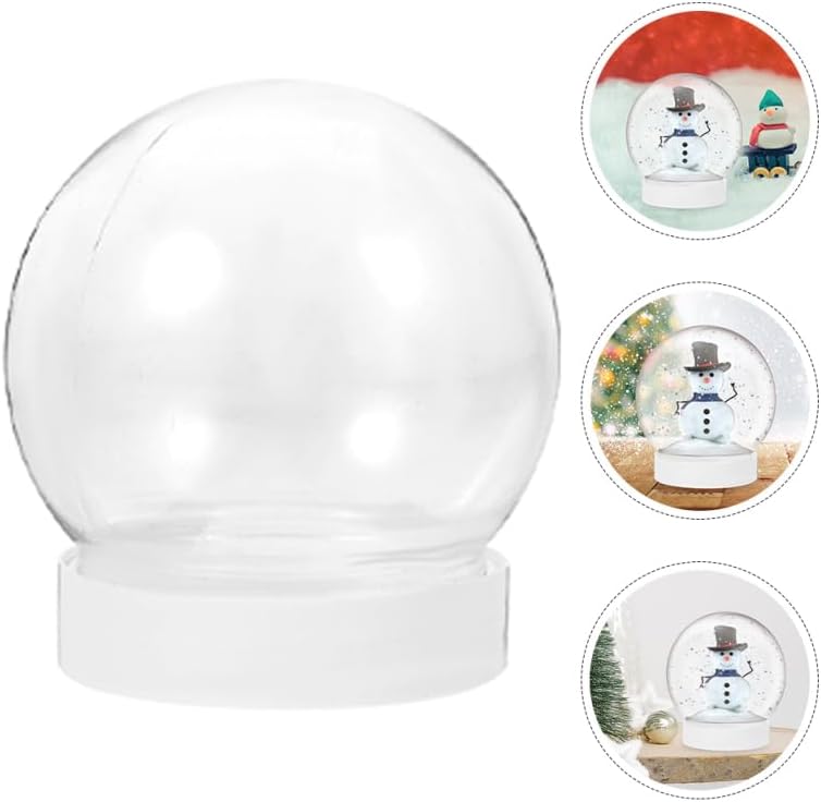 36 Pcs DIY Snow Globe Kit, Clear Plastic Water Globes for Bulk Cap Crafts Valentine Winter Holiday, Empty Decoration Christmas Home Party Supplies Kids, Adults - Image 3