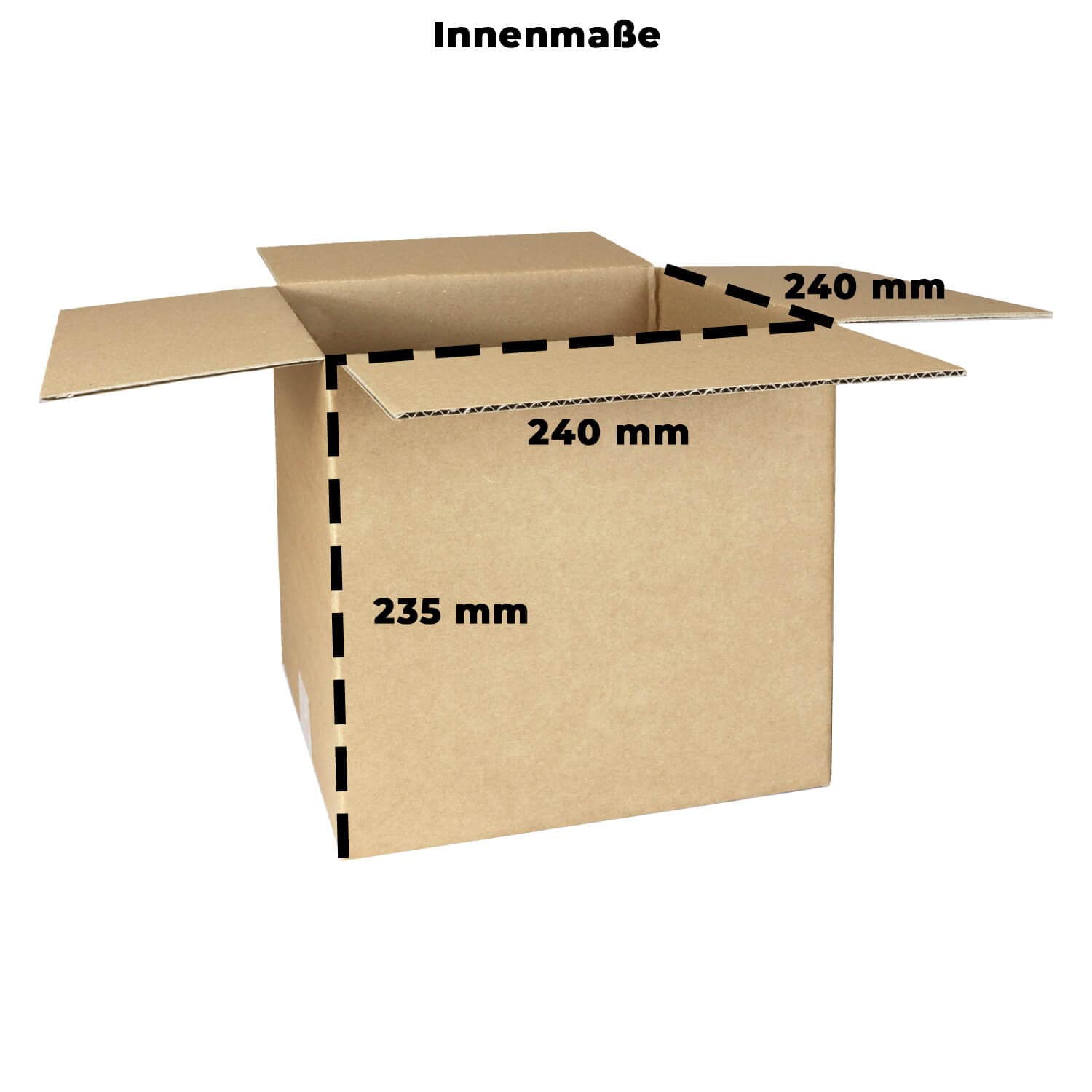 smiley pack 100 Stück Faltkartons 250 x 250 x 250 mm braun KK28 Versandkarton Verpackungskartons 25 x 25 x 25 cm aus Wellpappe 1 wellig Karton Pappkarton Versandbox Paket Päckchen
