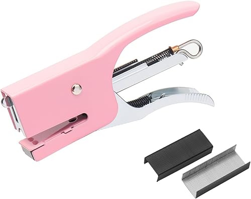 1 mini alicates de mano, grapadora de escritorio rosa, engrapadora de mano de metal para escritorio, grapadora de oficina resistente para