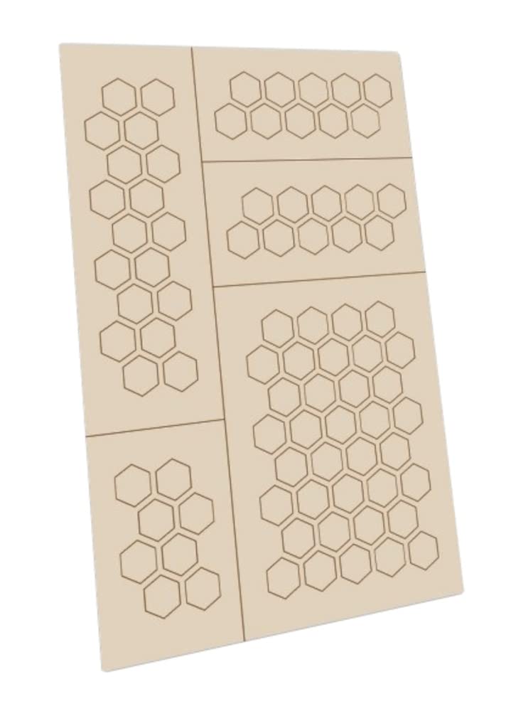 Pochoirs hexagones autocollants aérographe modélisme miniatures 9446