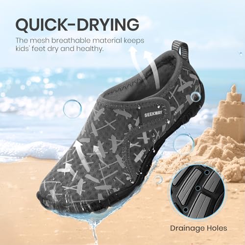 Image of SEEKWAY Barefoot Water Shoes for Kids - Wide Toe Box and Quick-Dry Sand Shoes Toddler for Hiking Swim Beach Pool Kayak Sport Accessories, Camping Essentials Non-Slip for Boys Girls Sizes