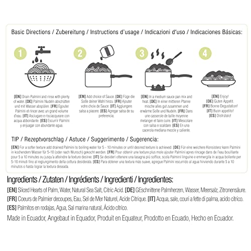 PALMINI Linguine Pasta - Harten van Palm - Caloriearm - Low Carb - Keto - Vegan | Non GMO - Glutenvrij - Suikervrij - Koosjer - 338g - Image 5