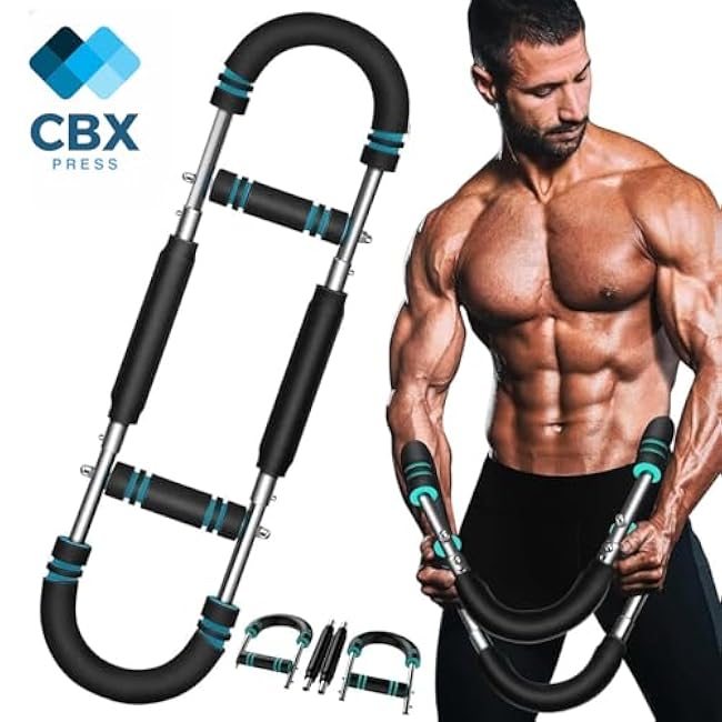 Twister Arm Trainer 60-90lb ¨C Adjustable Chest Workout Equipment, Power Twister Bar, Arm Strength Trainer for Home Workout, Portable Spring Resistance for Men & Women, Upper Body Fitness Equipment